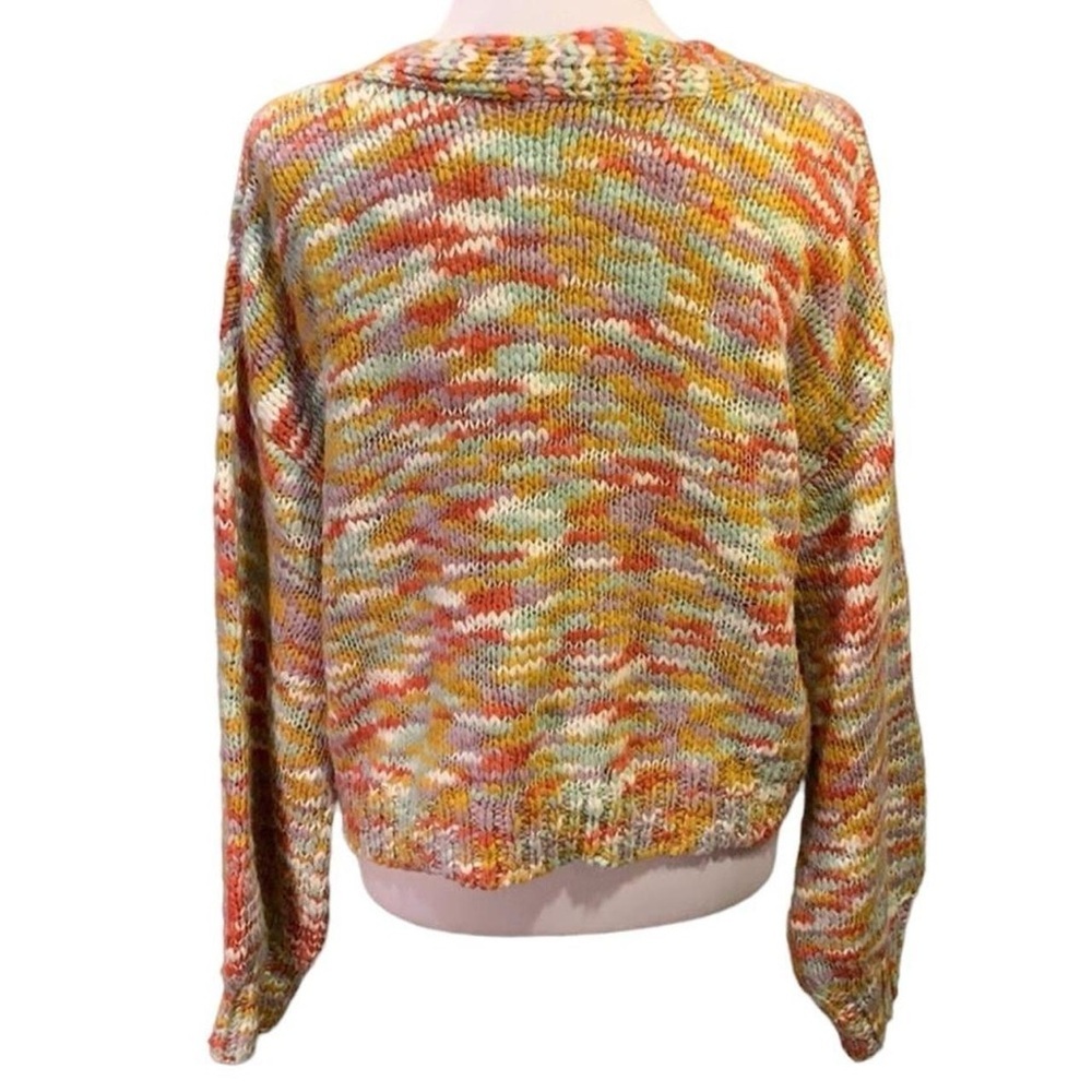 Wild Fable Multicolor Cropped Cardigan Sweater S Chunky Knit Twee Whimsical - Picture 5 of 9